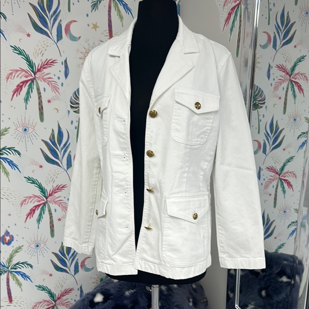 Ralph Lauren White Utility Jacket with Timeless Elegance - Picture 7 of 7